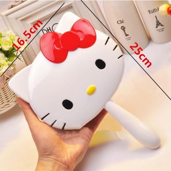 Hello Kitty Hand Mirror Pink or White with Red Bow - Picture 2 of 7